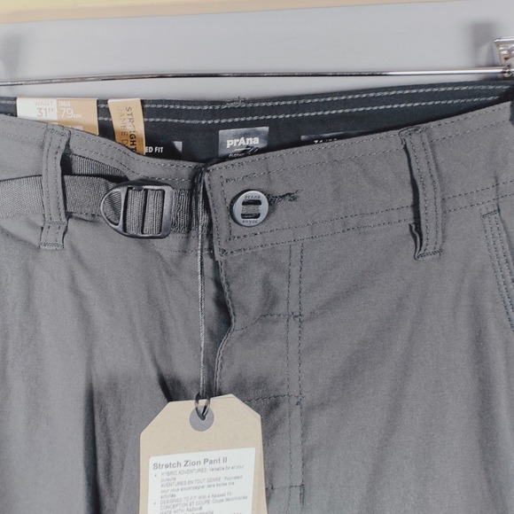 Prana Stretch Zion Pant II Mens 31x32 Dark Iron Cargo Pants Hiking Outdoor - Picture 6 of 16